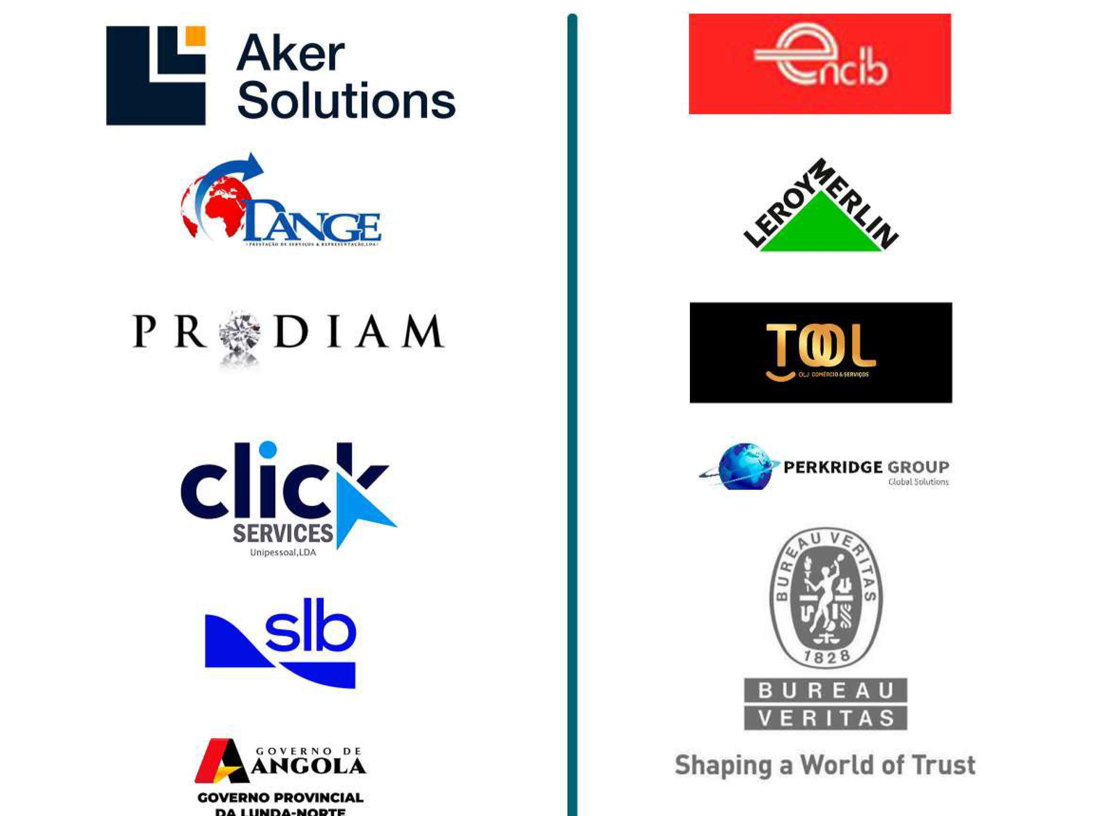 Clientes e parceiros PROCONNECT — Aker Solutions, SLB, PRODIAM, Click, Bureau Veritas e outros